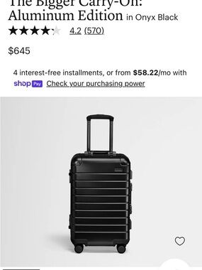 Away The Bigger Carry-On Aluminum Edition in Onyx Black